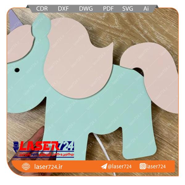 تصویر برش وکتور اسب تک شاخ #1